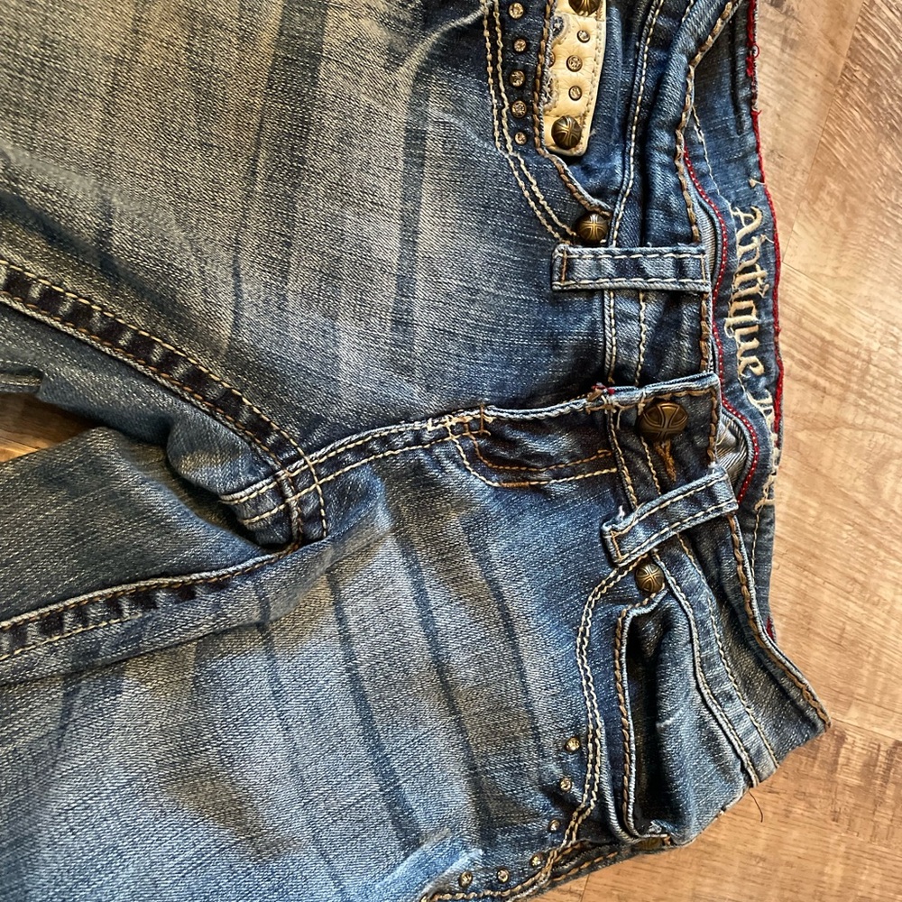 Antique Rivet Blue Skinny Jeans